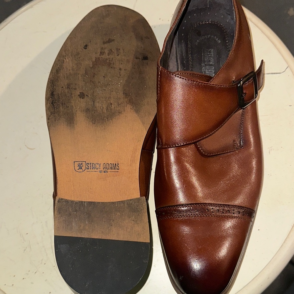 Stacy Adams Men's Tan Monk Strap Oxfords